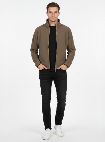 Brown Full-Zip Polar Fleece Jacket