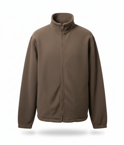 Grey Full-Zip Polar Fleece Jacket
