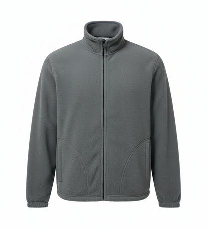 Grey Full-Zip Polar Fleece Jacket
