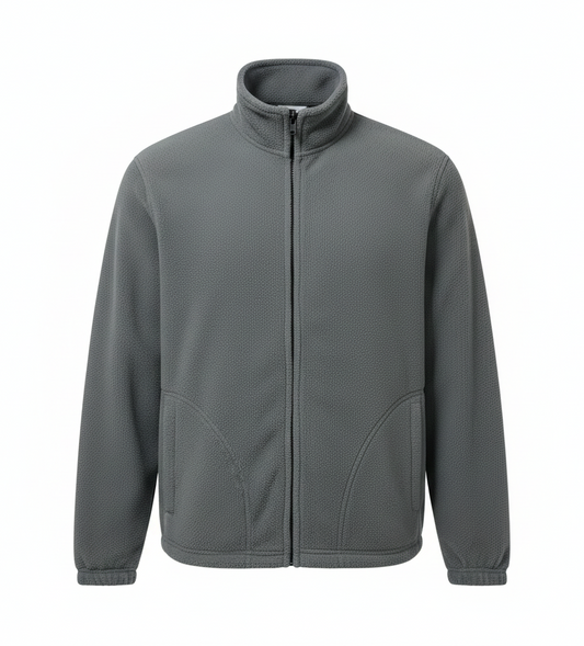 Grey Full-Zip Polar Fleece Jacket