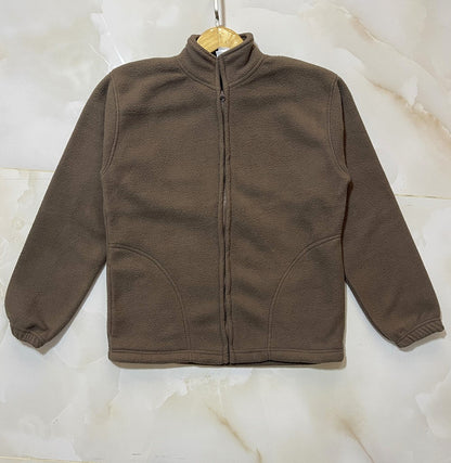 Brown Full-Zip Polar Fleece Jacket