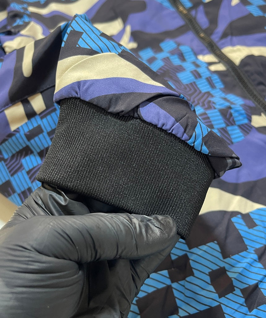 Men Blue Camo Fur-Lined Jacket