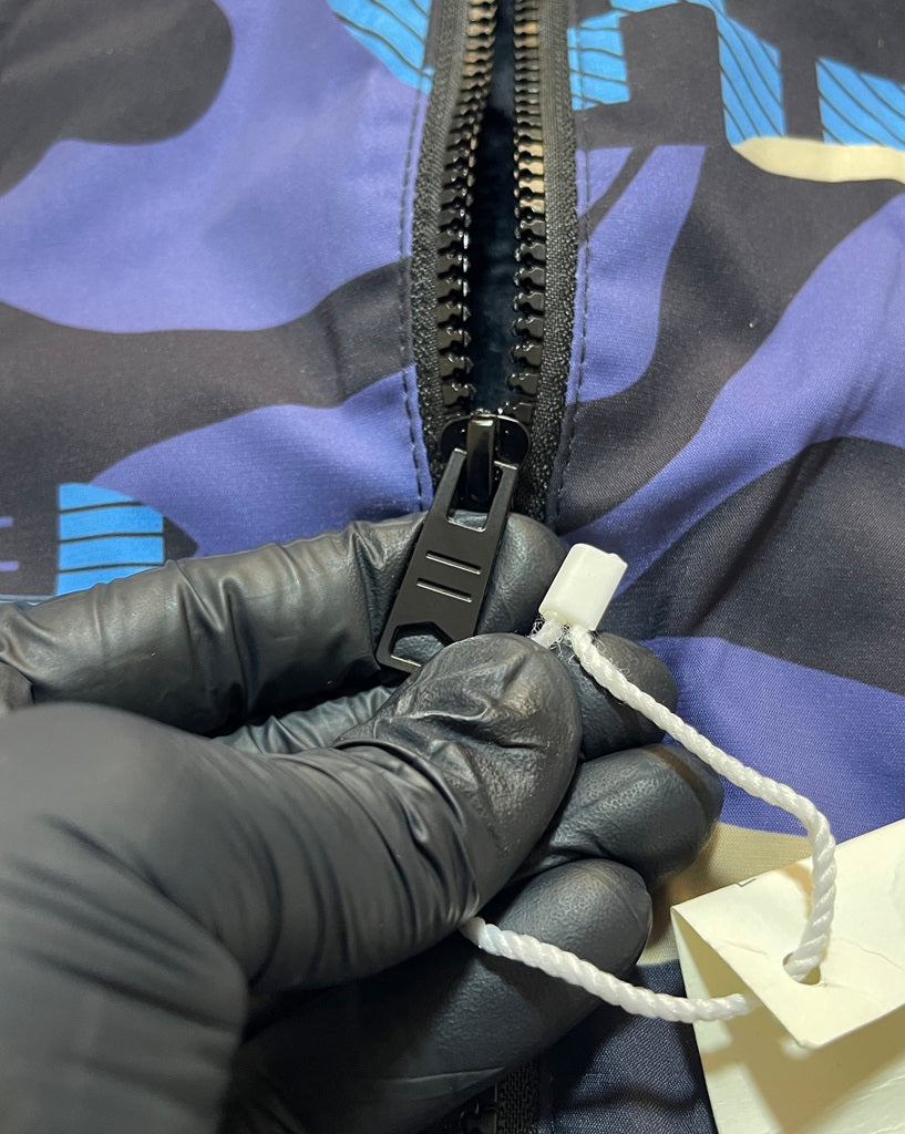 Men Blue Camo Fur-Lined Jacket