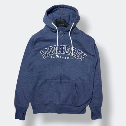 Premium Unisex Indigo White Fleece Zip Hoodie  Monterey California Print