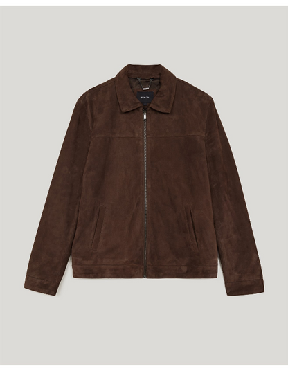 Brown Suede Classic Zip Jacket