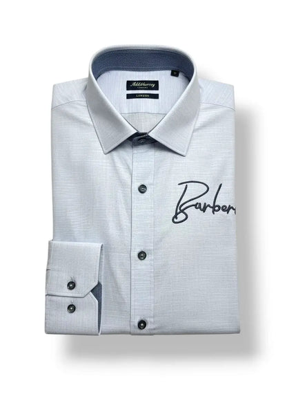 Men’s Light Blue Sami Formal Shirt with Signature Embroidery