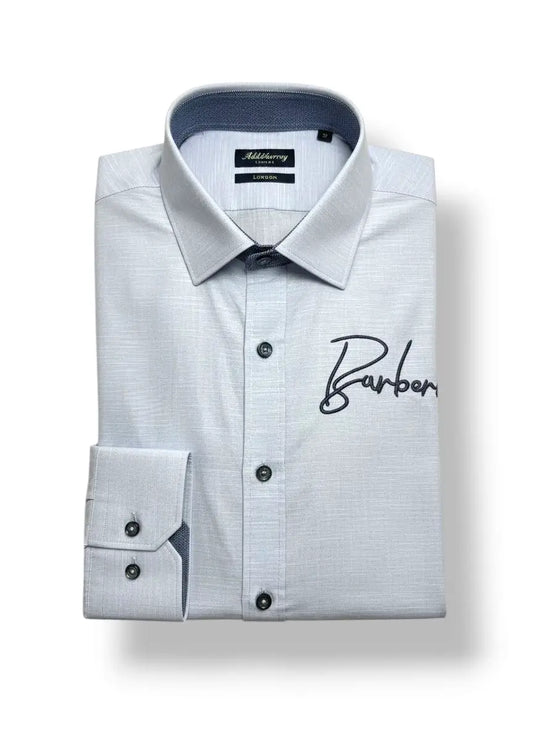 Men’s Light Blue Sami Formal Shirt with Signature Embroidery