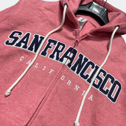 Premium Unisex Indigo Pink Fleece Zip Hoodie  Monterey California Print