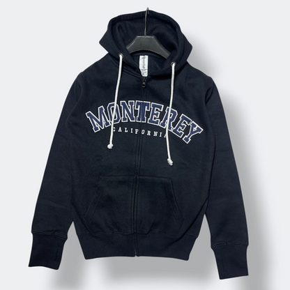 Premium Unisex Indigo White Fleece Zip Hoodie  Monterey California Print