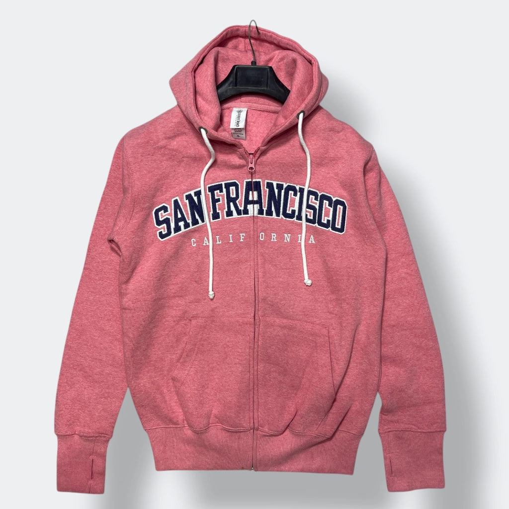 Premium Unisex Indigo White Fleece Zip Hoodie  Monterey California Print