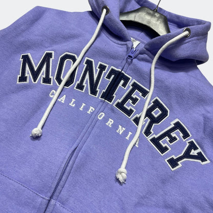 Premium Unisex Indigo Purple Fleece Zip Hoodie  Monterey California Print