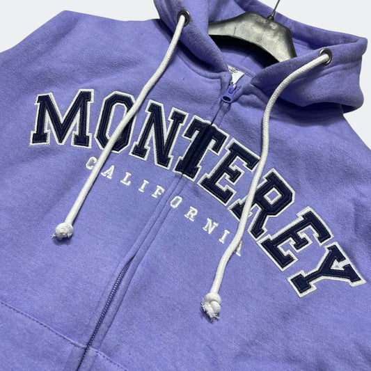 Premium Unisex Indigo Purple Fleece Zip Hoodie  Monterey California Print