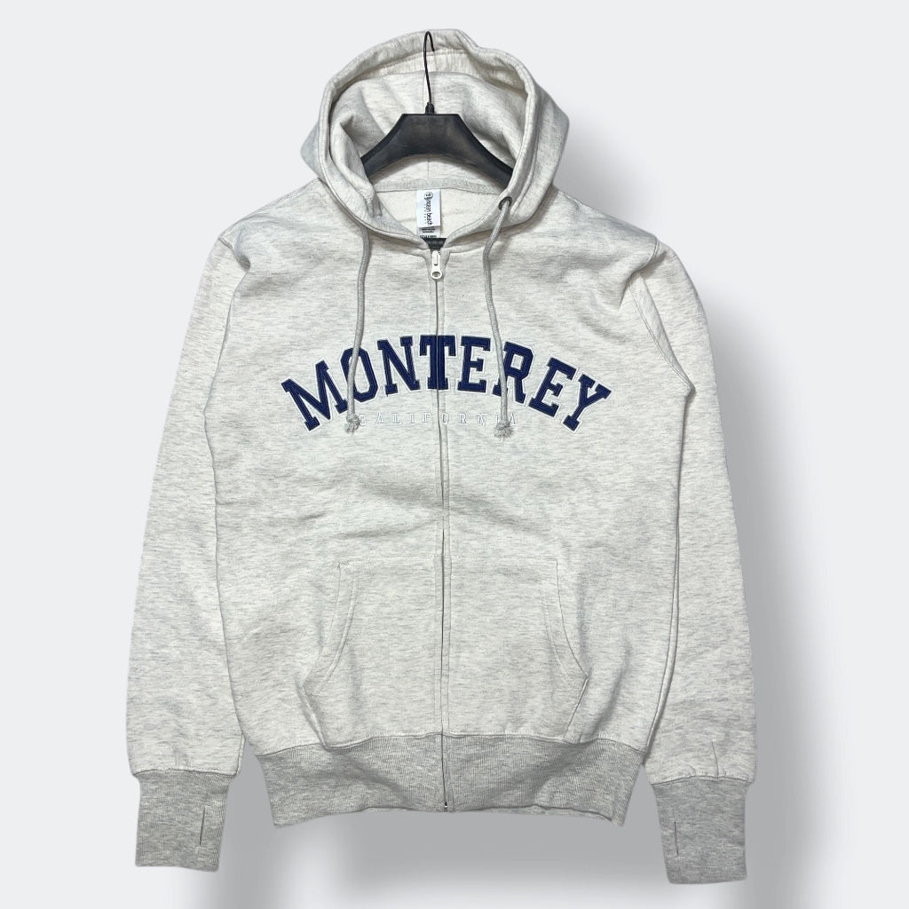 Premium Unisex Indigo White Fleece Zip Hoodie  Monterey California Print