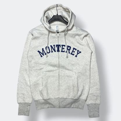 Premium Unisex Indigo White Fleece Zip Hoodie  Monterey California Print
