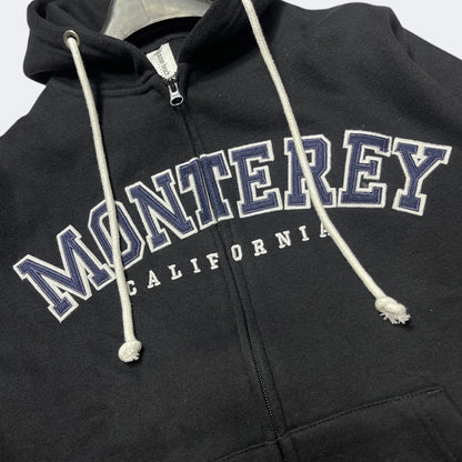Premium Unisex Black Fleece Zip Hoodie  Monterey California Print