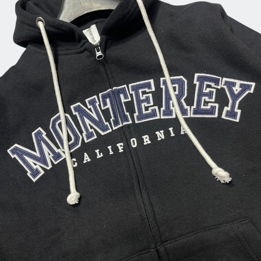 Premium Unisex Black Fleece Zip Hoodie  Monterey California Print