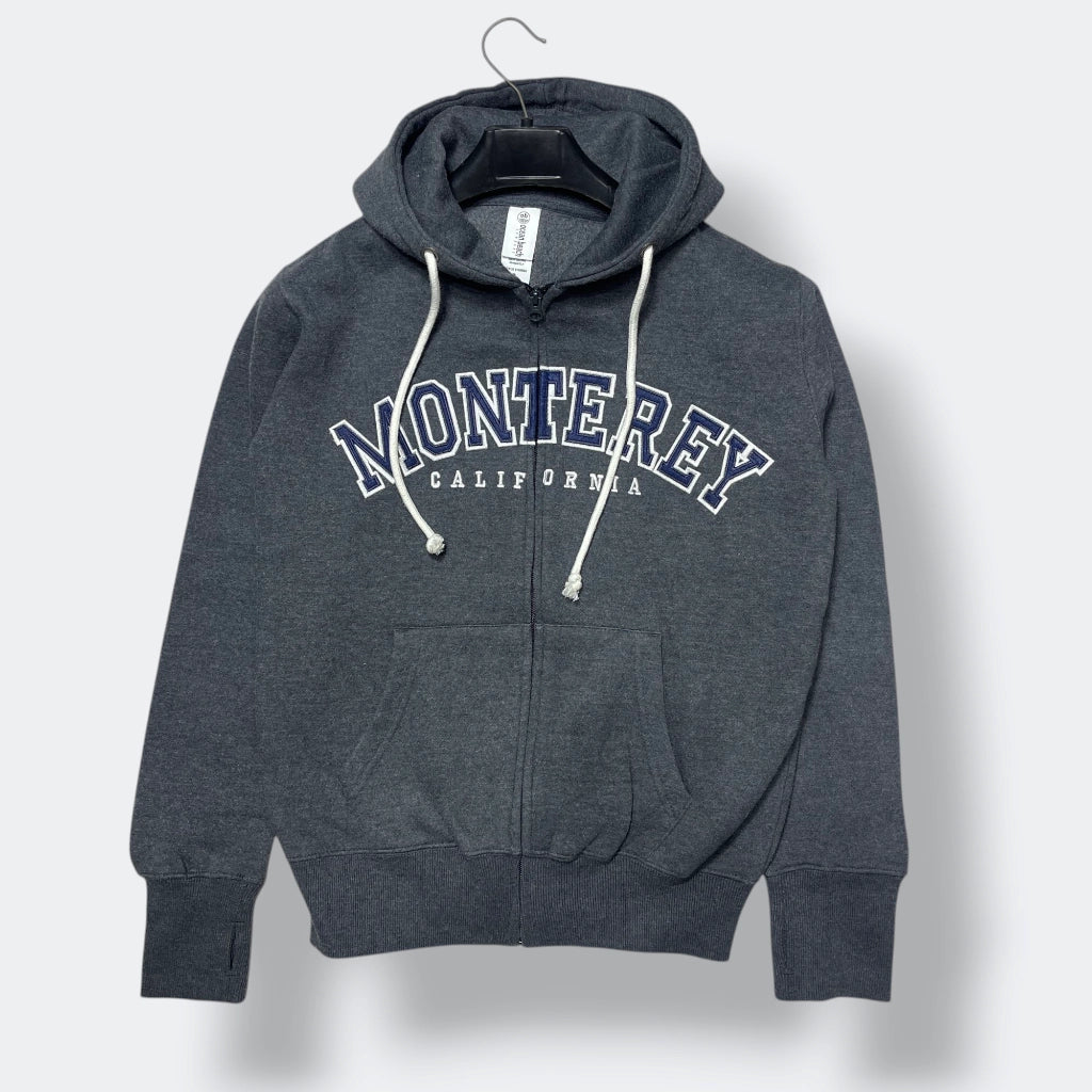 Premium Unisex Indigo White Fleece Zip Hoodie  Monterey California Print